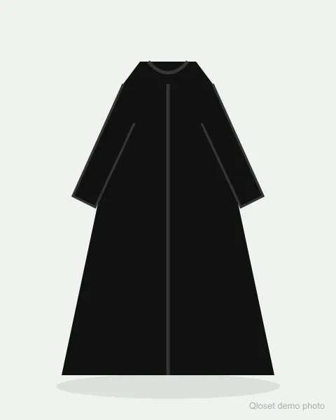 Everyday black abaya, butterfly cut