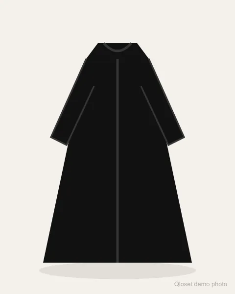 Black crepe abaya with pearl cuffs